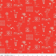 Load image into Gallery viewer, From the Heart Red Main or Cream Fabric by Riley Blake SBY Riley Blake