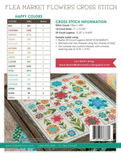 Load image into Gallery viewer, Flea Market Flowers Cross Stitch Pattern by Lori Holt w/DMC Threads DMC