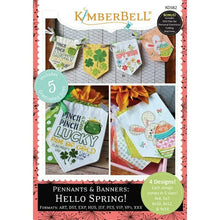 Load image into Gallery viewer, KIMBERBELL PENNANTS & BANNERS HELLO SPRING! MACHINE EMBROIDERY Kimberbell