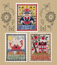 Load image into Gallery viewer, Waxing Moon Designs Monthly Trios Cross Stitch Patterns  Choose From: Stitch It Up VA