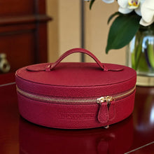 Load image into Gallery viewer, Winterbury Maroon Oval Needlework Case
