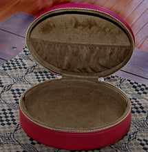 Load image into Gallery viewer, Winterbury Maroon Oval Needlework Case