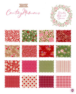 Tilda Creating Memories FQB Fabric Winter Reds & Greens (16) Seasonal Basics Collection