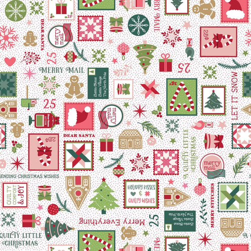 Quilty Little Christmas White Fabric by Kimberbell