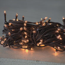 Load image into Gallery viewer, Primitive Lights 35 Warm White Tiny Bulbs on Brown Wire by WHD or 50 Warm White Lights