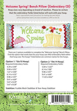 Load image into Gallery viewer, KIMBERBELL WELCOME SPRING! BENCH PILLOW (APRIL) – MACHINE EMBROIDERY CD Kimberbell