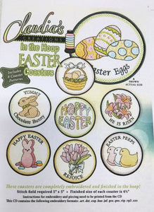 CLAUDIA'S CREATIONS  IN THE HOOP EASTER COASTERS Claudia&#39;s Creations