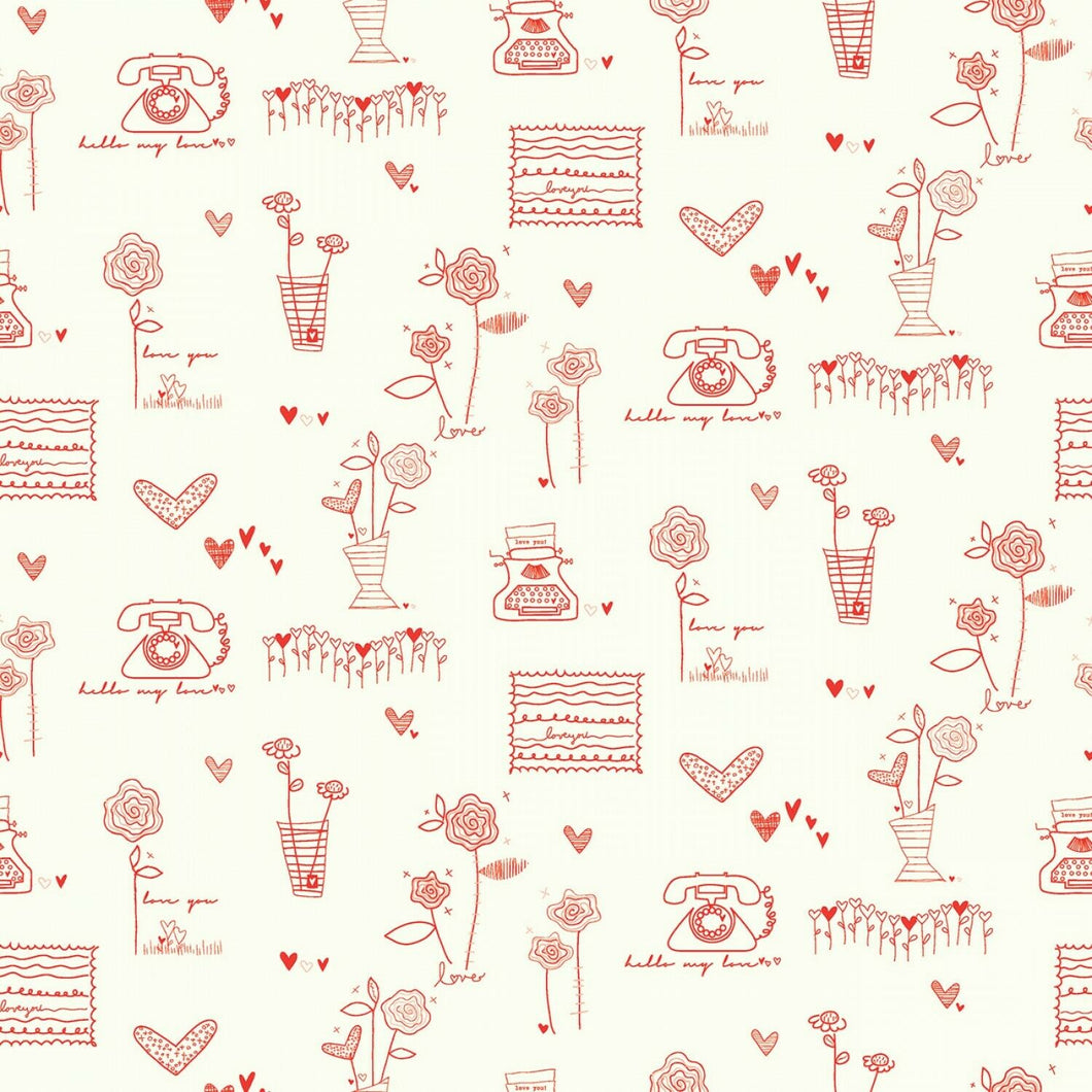 From the Heart Fabric Cream by Riley Blake SBY Riley Blake