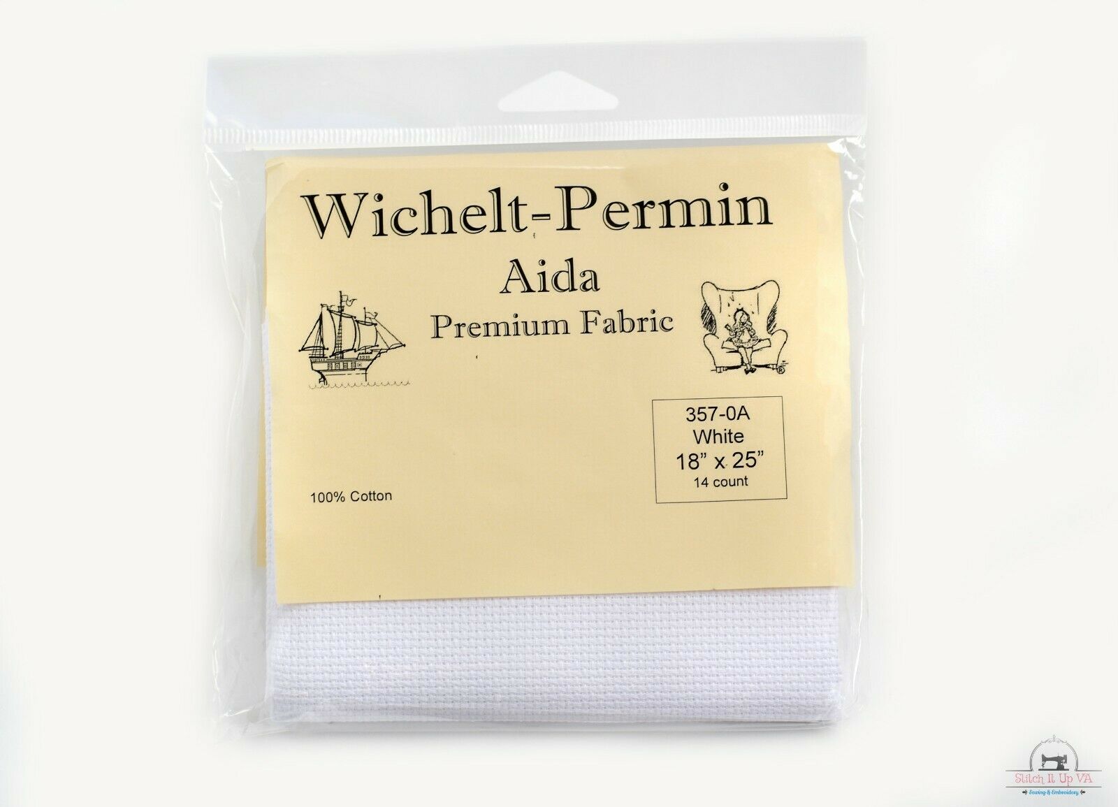 White Aida Fabric, Permin, 18 Count Aida, Cross Stitch Fabric