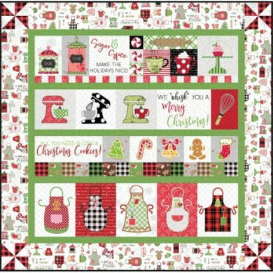 WE WHISK YOU A MERRY CHRISTMAS QUILT KIT (WHITE BORDER) EMBROIDERY Stitch It Up VA