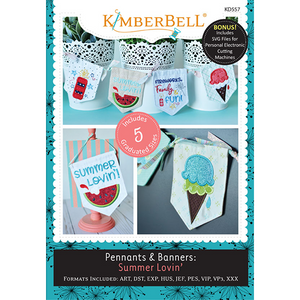 KIMBERBELL PENNANTS & BANNERS: SUMMER LOVIN’ MACHINE EMBROIDERY CD Kimberbell