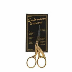 Ultra Fine Stork Scissor Gold Plated Handle 3 1/2in Allary