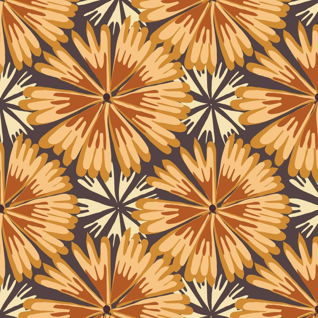 Bloom Full Bloom Flowers Fabric (Orange) by Paintbrush Studio SBY Stitch It Up VA