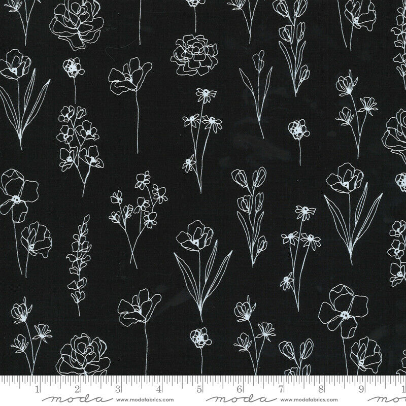 Illustrations Fabric by Moda Fabrics SBY Black Moda Fabrics