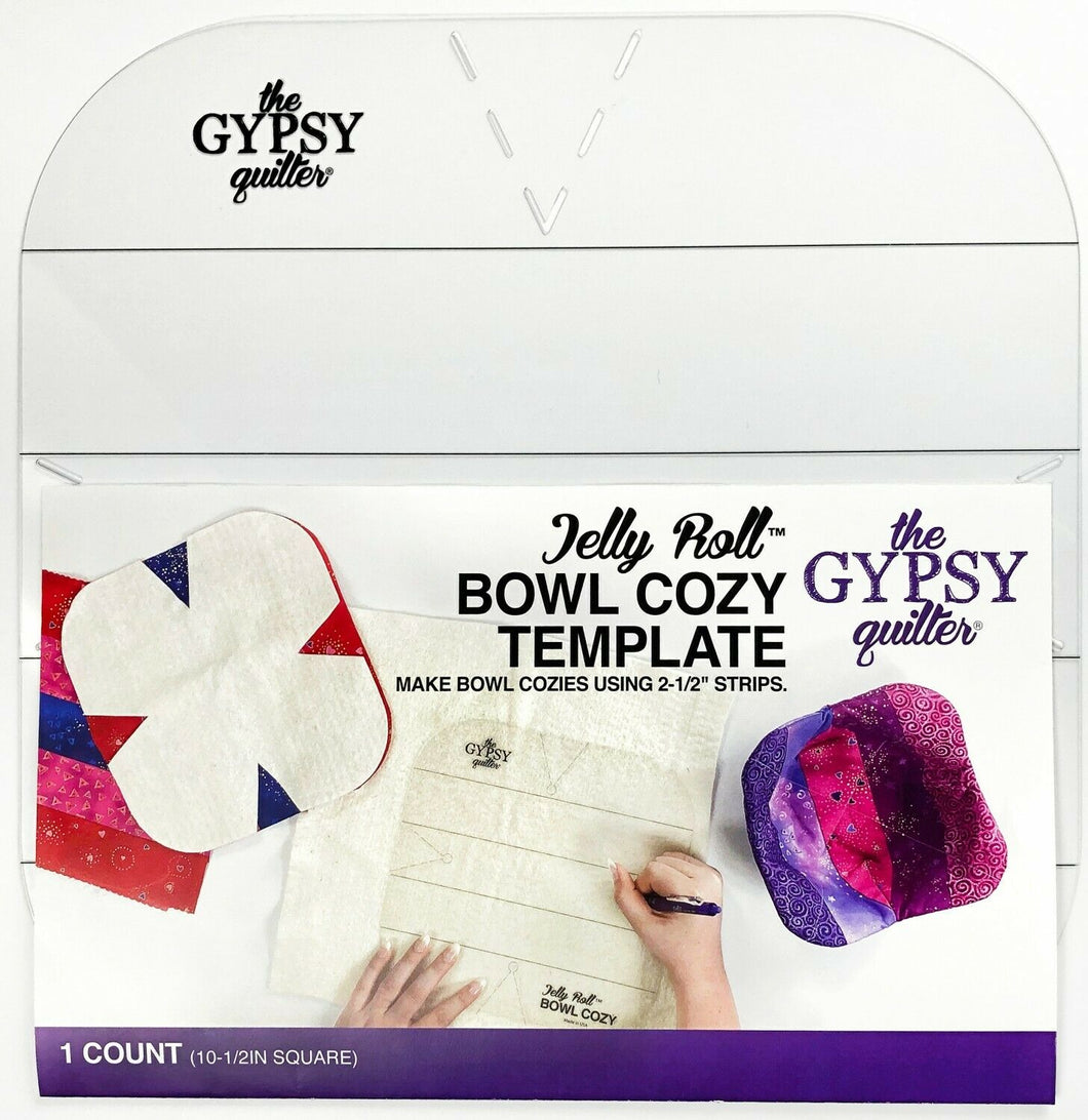 Jelly Roll Bowl Cozy Template by The Gypsy Quilter Stitch It Up VA