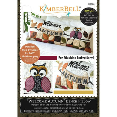 BENCH PILLOW -WELCOME AUTUMN -ME CD by KIMBERBELL Kimberbell