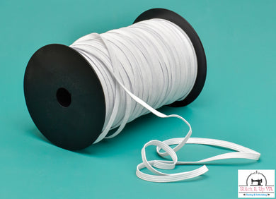 Braided White Elastic  1/4