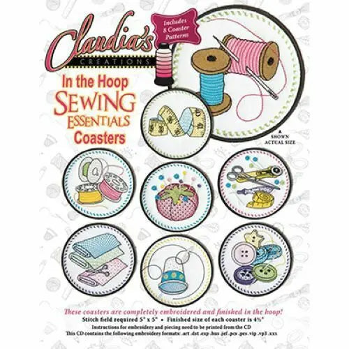 CLAUDIA'S CREATIONS SEWING ESSENTIALS COASTERS CD ME Kimberbell