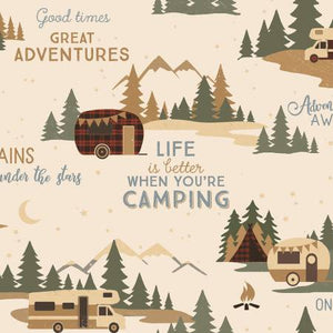 Camping Fabric by Clothworks For Sewers and Quilting Stitch It Up VA