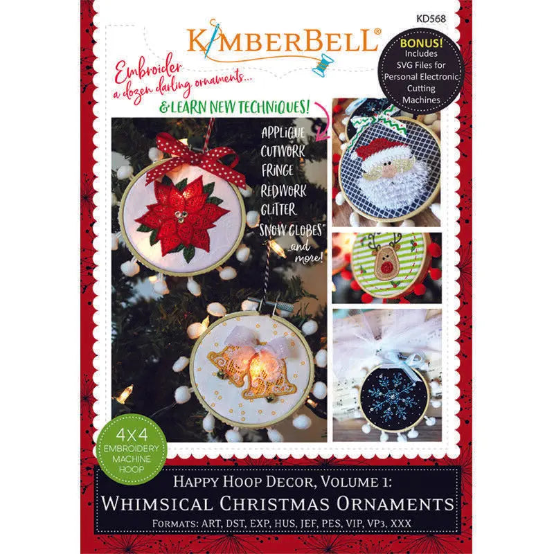 KIMBERBELL WHIMSICAL CHRISTMAS ORNAMENTS HAPPY HOOP DECOR,  VOLUME 1 ME Kimberbell