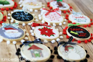 KIMBERBELL (KIT) WHIMSICAL CHRISTMAS ORNAMENT ME CD w/ BAMBOO HOOPS (SET OF 2) Kimberbell