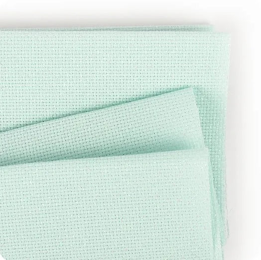 Minty Green Opalescent Aida 14ct Fabric by Zweigart  18