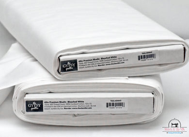 Muslin White Combed Cotton Premium SOLD BY THE YARD 200 Thread Count Kona