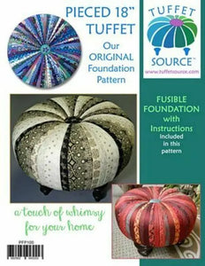 PIECED 18" TUFFET WITH FUSIBLE FOUNDATION w/ INSTRUCTIONS AND PATTERN TUFFET SOURCE