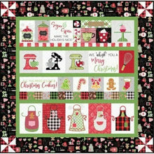 Load image into Gallery viewer, WE WHISK YOU A MERRY CHRISTMAS QUILT KIT (BLACK BORDER) EMBROIDERY Stitch It Up VA