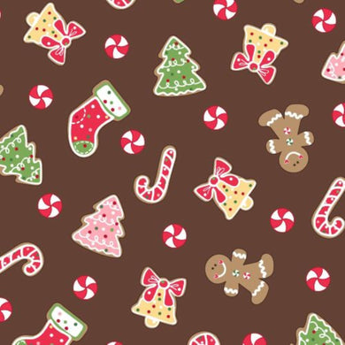 Maywood Studio We Whisk You a Merry Christmas Fabric (Brown or Green) Stitch It Up VA