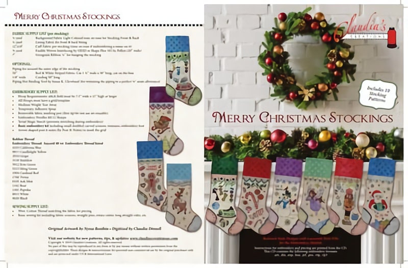 Christmas Stockings ME CD by Claudia Creations Stitch It Up VA