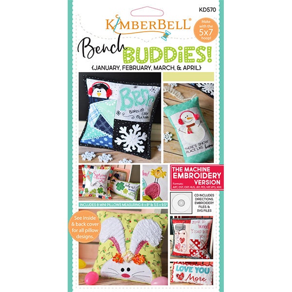 Bench Buddies machine embroidery CD Jan/Feb/March /April by Kimberbell ME CD Stitch It Up VA