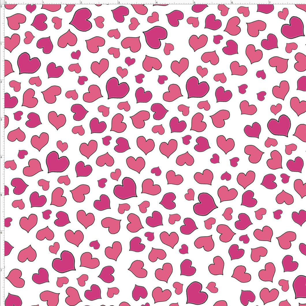 Mini Hearts White Background Fabric by Loralie Sold By the Yard Stitch It Up VA