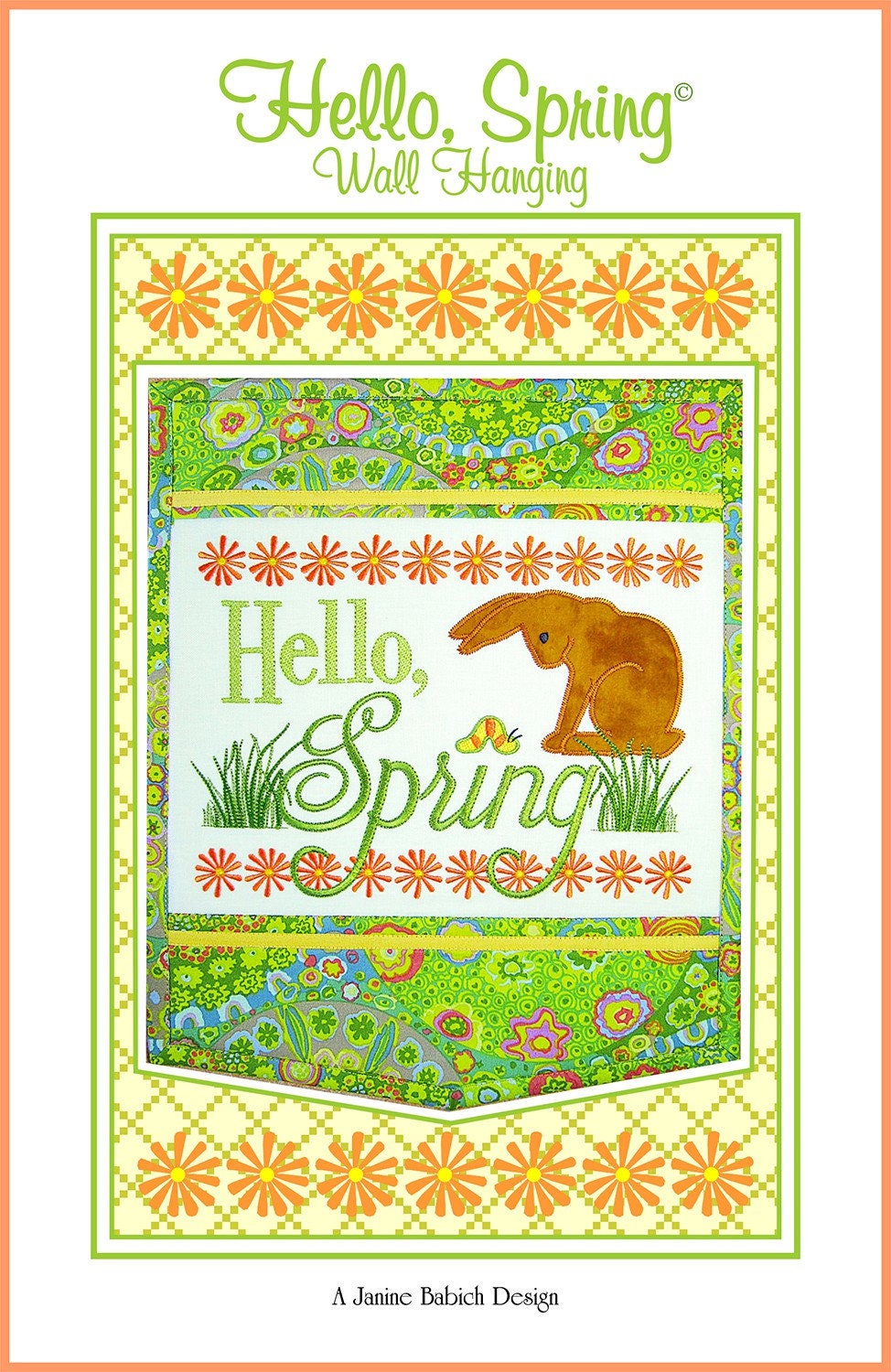 Hello, Spring Wall Hanging Machine Embroidery CD by Janine Babich Stitch It Up VA