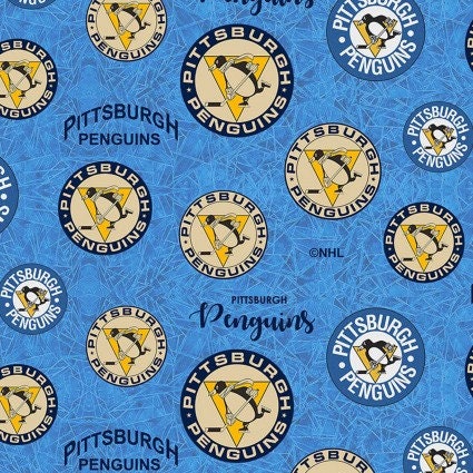 NHL Pittsburgh Penguins Throwback Logo Fabric Sold by the yard Stitch It Up VA