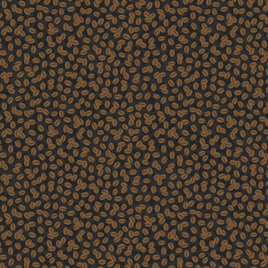 Coffee Bean Toss Fabric  Black by Wilmington Prints SBY Stitch It Up VA