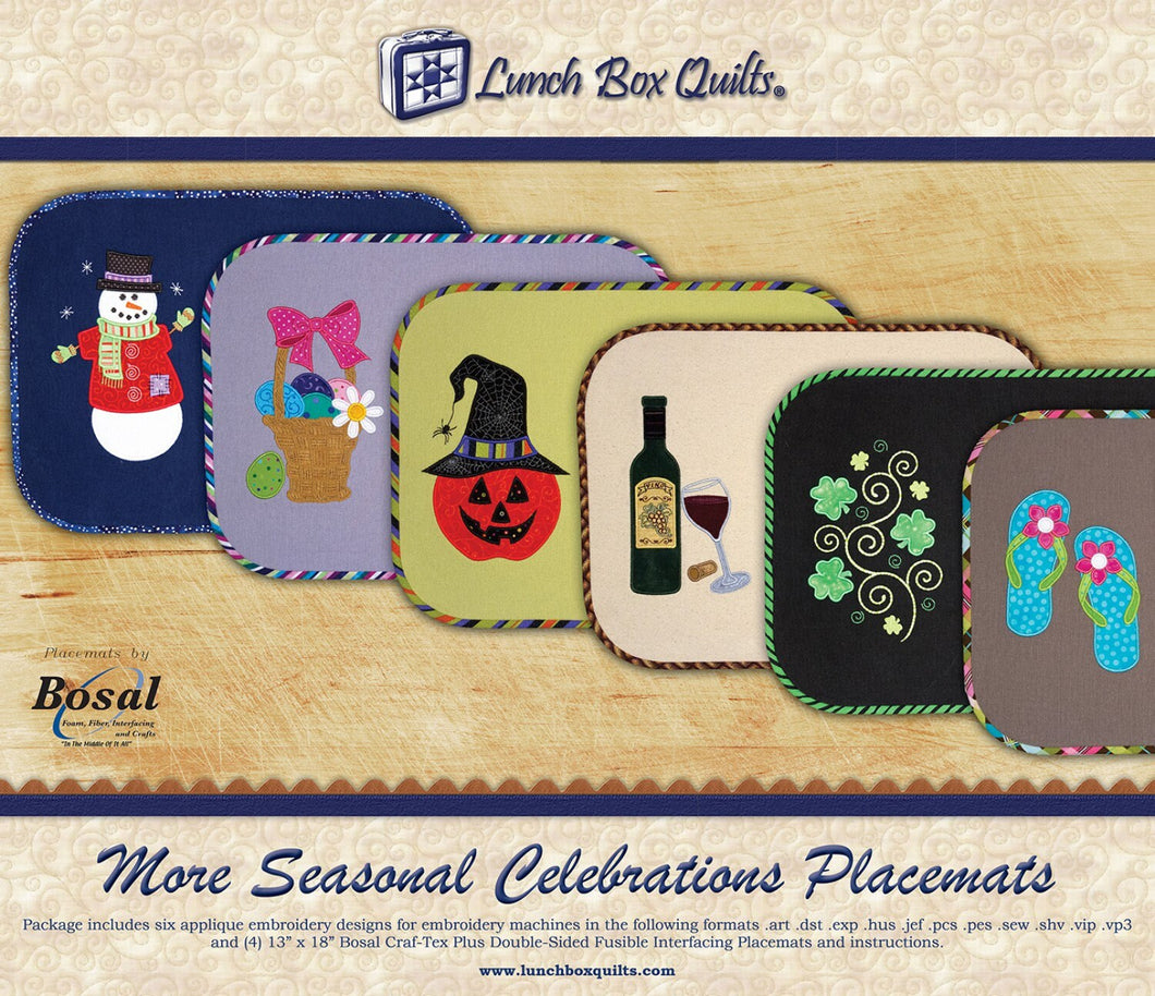 Seasonal Celebrations Placemats by Lunch Box Quilts with ME Designs & instructions Stitch It Up VA