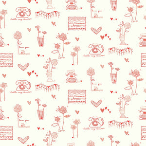 From the Heart Main Red or Cream Fabric by Riley Blake SBY Stitch It Up VA