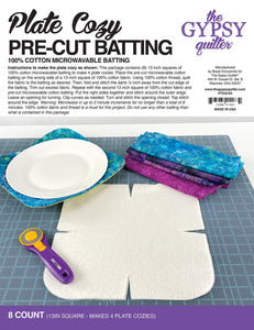 Cozy Pre-Cuts Plate,Bowl Or Large Bowl Batting by The Gypsy Quilter Stitch It Up VA