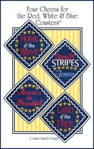 Four Cheers for the Red, White & Blue Coasters by Janine Babich Design Stitch It Up VA