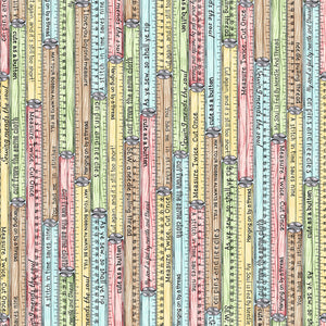 Multi Color Yardstick Sayings Fabric SBY by Maywood Studio Stitch It Up VA