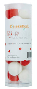 Red & White Wool Felt Balls by Kimberbell Stitch It Up VA