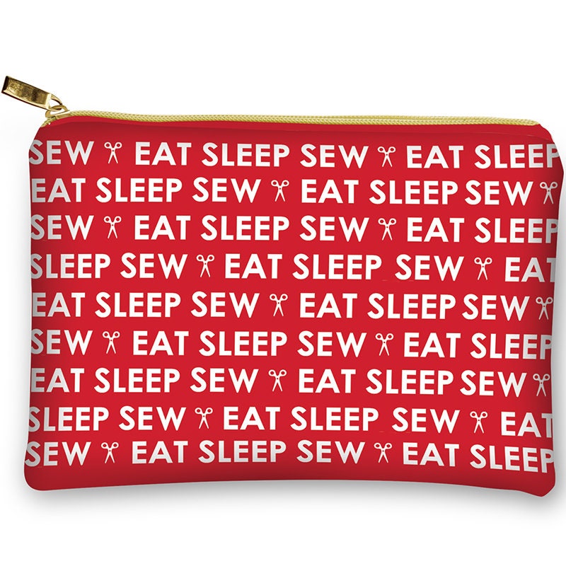 Sewing Notions Bag by Moda Fabrics (Red) EAT SLEEP SEW Stitch It Up VA