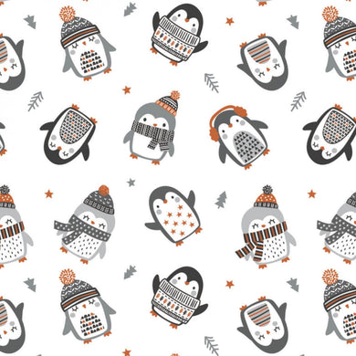 Penguin Toss White Cozy Fabric by Camelot SBY Stitch It Up VA