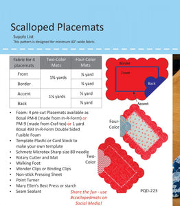 Scalloped Placemats Pattern by Poor House Quilt Designs Stitch It Up VA