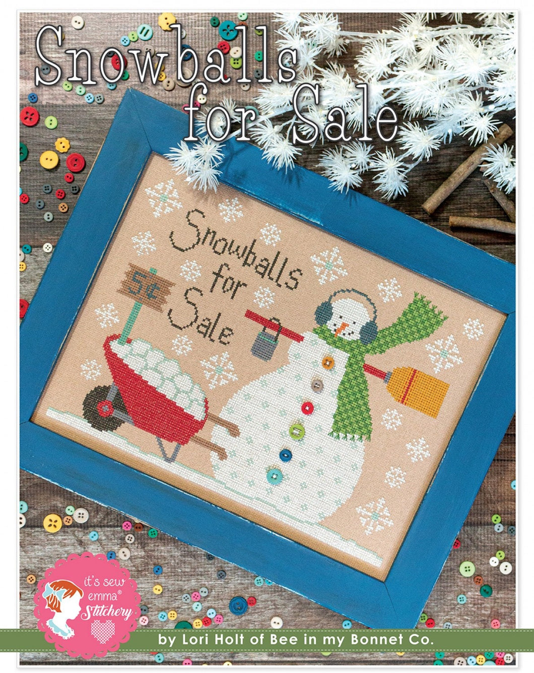 Snowballs for Sale Cross Stitch Pattern by Lori Holt of Bee in my Bonnet Co. Stitch It Up VA