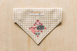 Pet Kerchiefs Blank Set of Two (Tan & White) by Kimberbell Stitch It Up VA