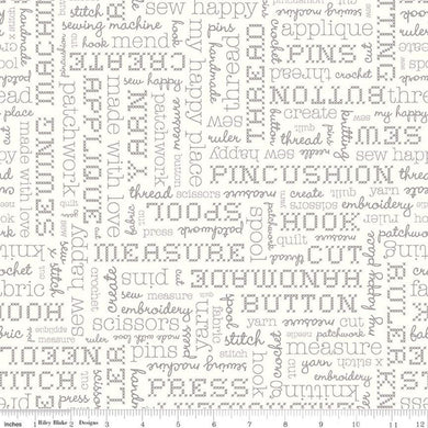 Riley Blake Fabric Stitch Collection Words Cloud by Lori Holt SBY Stitch It Up VA