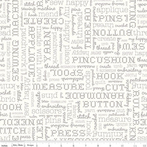 Riley Blake Fabric Stitch Collection Words Cloud by Lori Holt SBY Stitch It Up VA