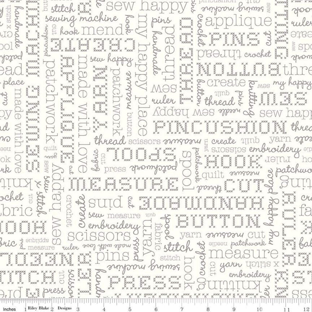 Riley Blake Fabric Stitch Collection Words Cloud by Lori Holt SBY Stitch It Up VA